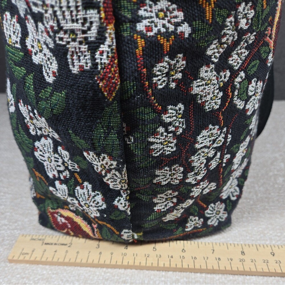 Vintage Bob Timberlake Large Bag Tapestry Fabric Tote Bird Flowers Travel - Picture 6 of 16